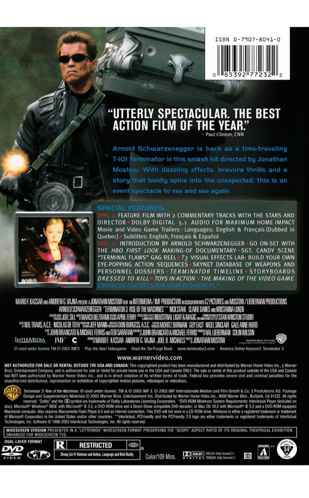 Terminator 3: Rise of the Machines DVD movie collectible [Barcode 085393091415] - Main Image 2