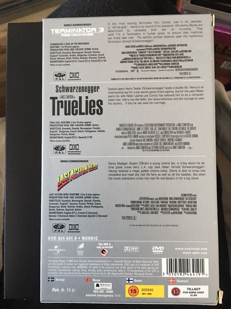 Schwarzenegger Box (Terminator 3, True Lies, Last Action Hero) DVD movie collectible [Barcode 5050582464191] - Main Image 2