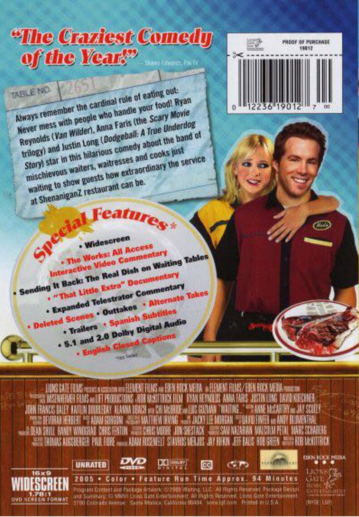 Waiting... DVD movie collectible [Barcode 057373170144] - Main Image 2