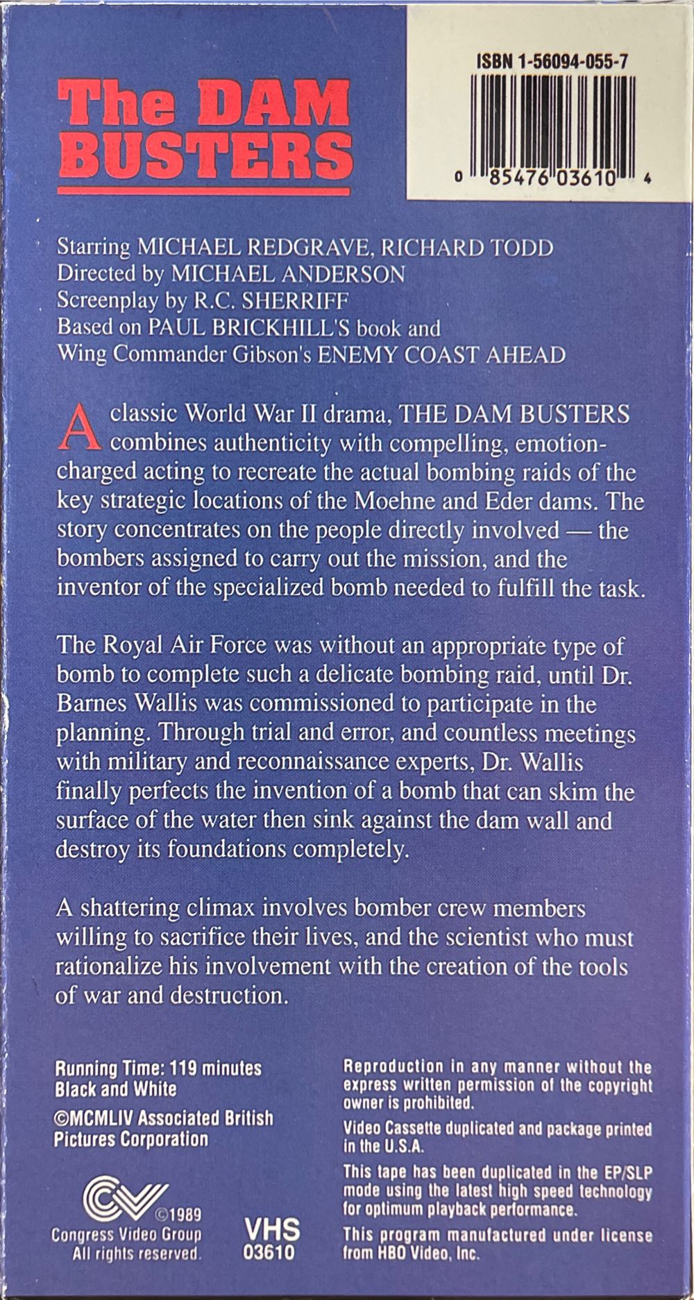 The Dam Busters VHS movie collectible [Barcode 085476036104] - Main Image 2