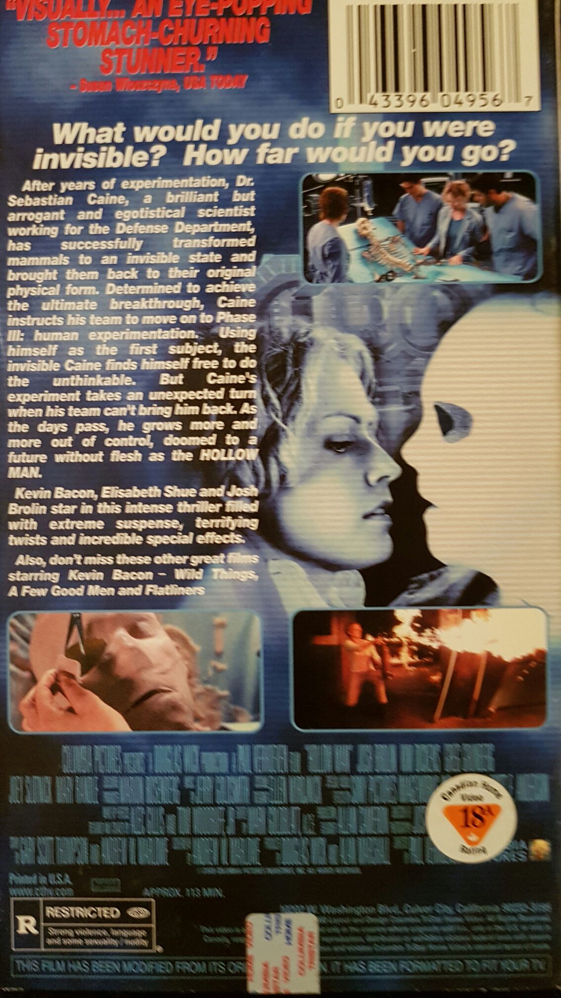 Hollow Man VHS movie collectible [Barcode 043396049567] - Main Image 2