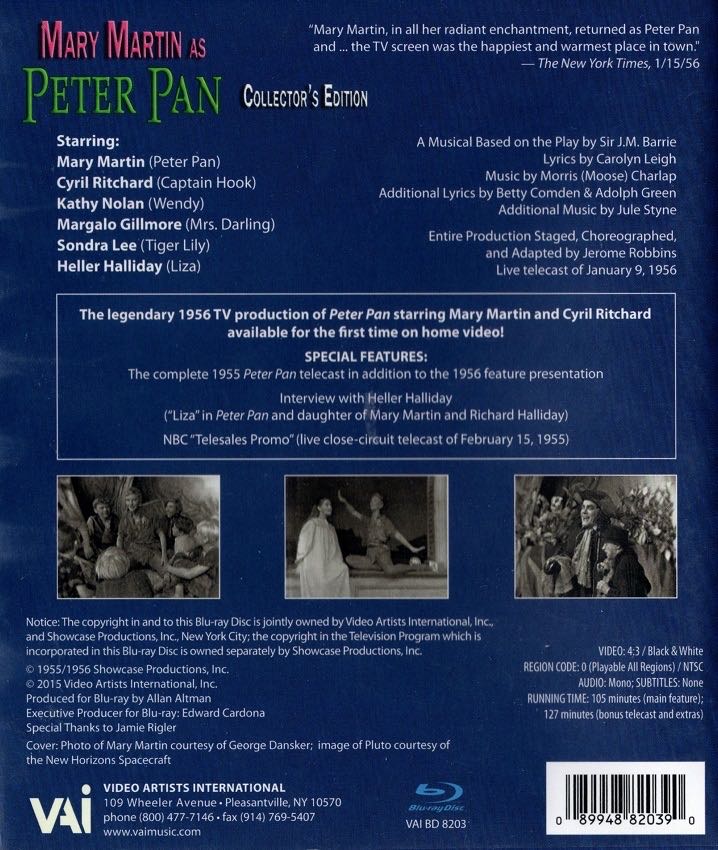 Peter Pan Blu-ray movie collectible [Barcode 014381781069] - Main Image 3