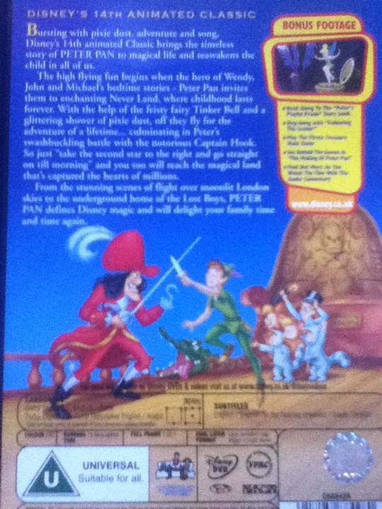 Peter Pan Fandango at Home movie collectible [Barcode 5017188884280] - Main Image 2