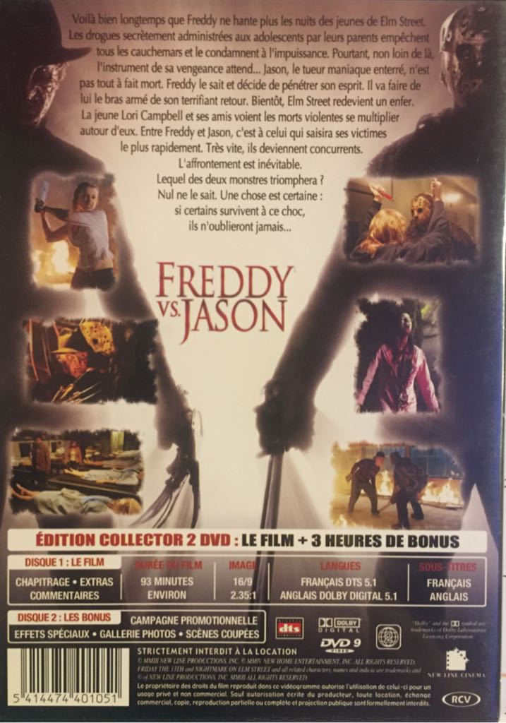 Friday The 13th-11-Freddy vs. Jason DVD movie collectible [Barcode 5414474401051] - Main Image 2