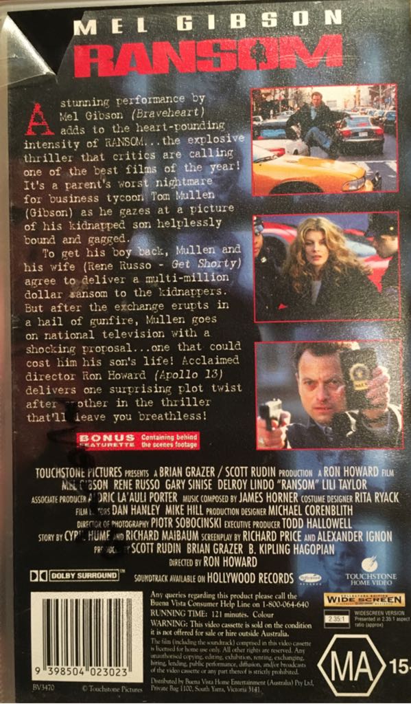 Ransom VHS movie collectible [Barcode 5017183717835] - Main Image 2