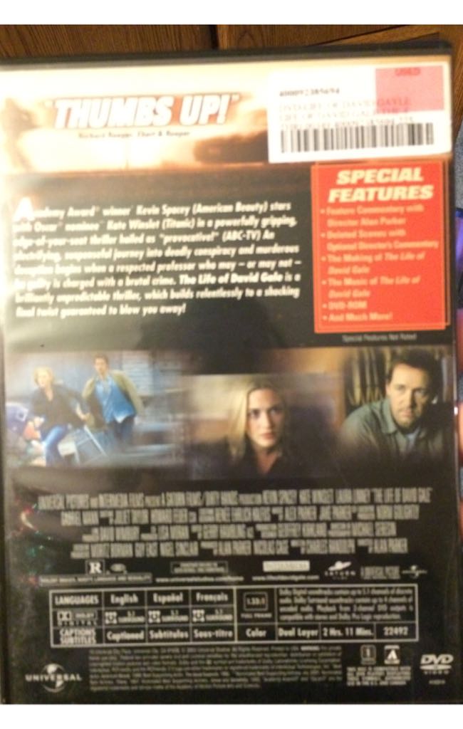 The Life of David Gale DVD movie collectible - Main Image 2