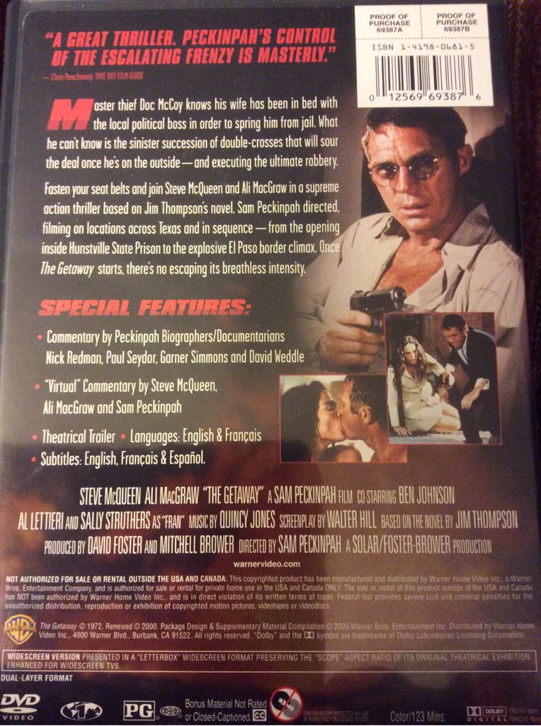 The Getaway DVD movie collectible [Barcode 012569693876] - Main Image 2