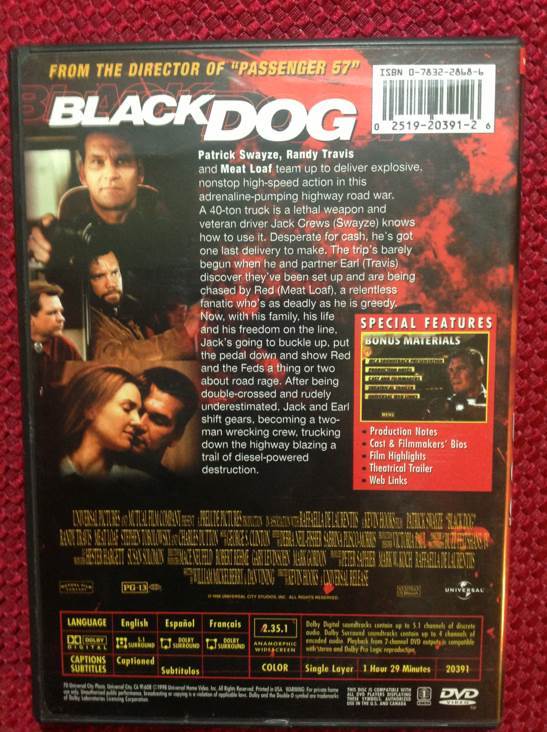(002) Black Dog DVD-R movie collectible [Barcode 025192039126] - Main Image 2