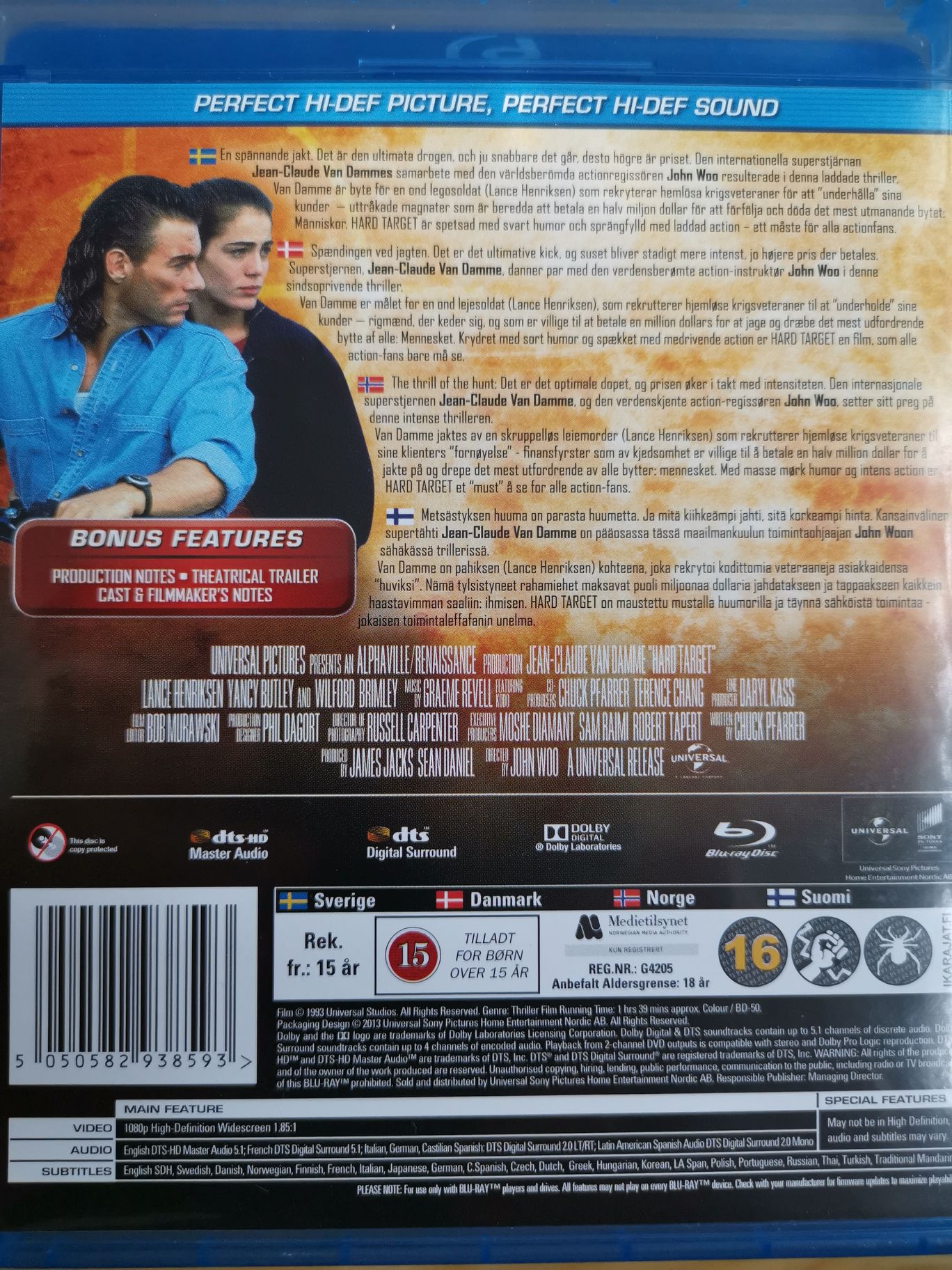 Hard Target Blu-ray movie collectible [Barcode 5050582938593] - Main Image 2