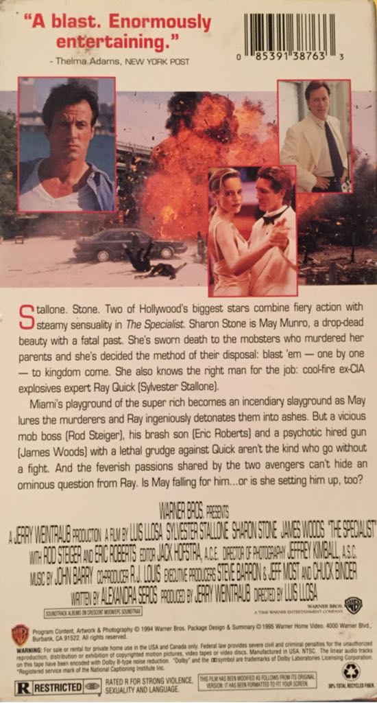 The Specialist VHS movie collectible [Barcode 085391387633] - Main Image 2