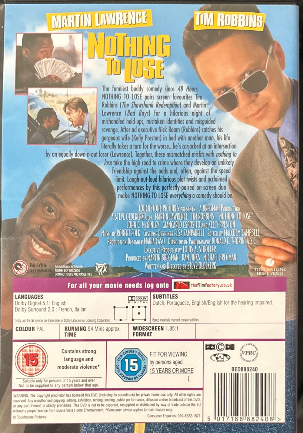 Nothing To Lose DVD movie collectible [Barcode 5017188882408] - Main Image 2