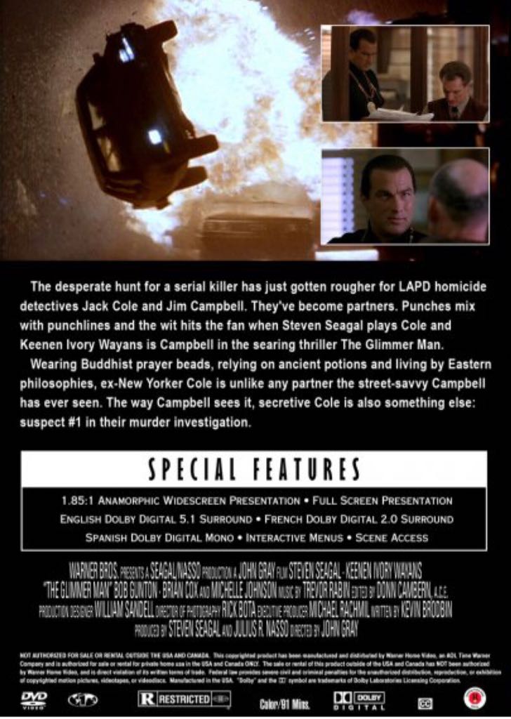 The Glimmer Man DVD movie collectible [Barcode 9325336001370] - Main Image 2