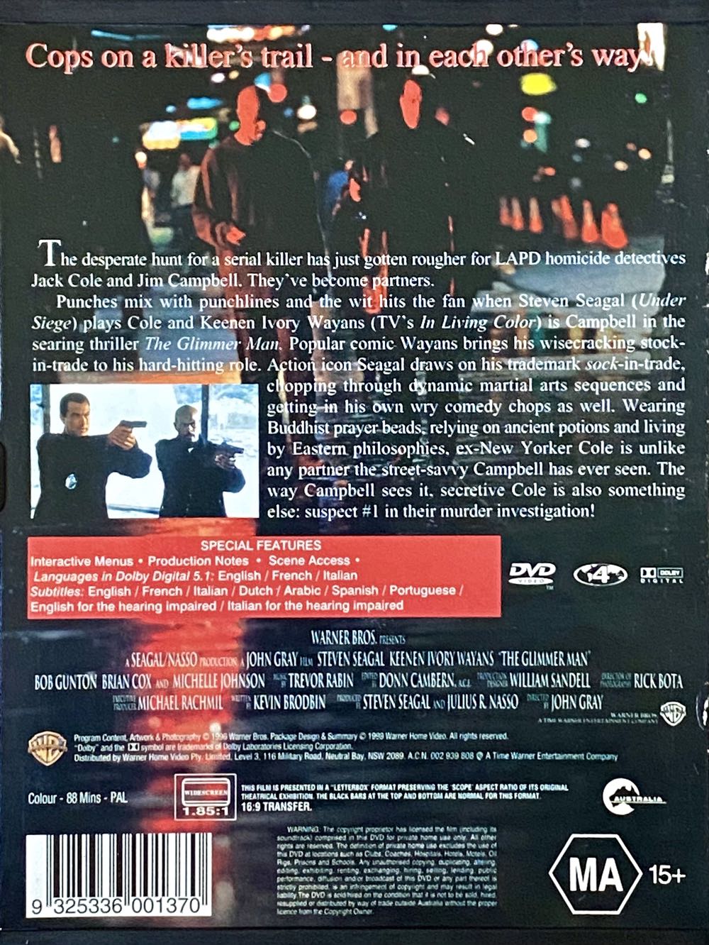 The Glimmer Man DVD movie collectible [Barcode 9325336001370] - Main Image 4