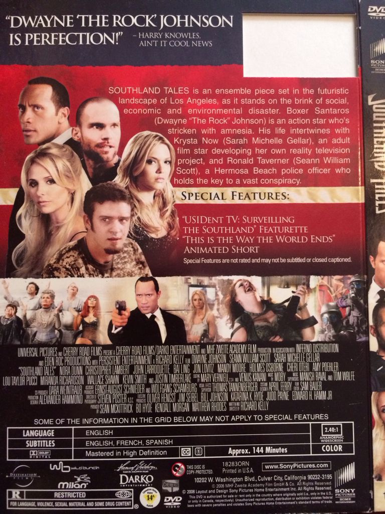 Southland Tales DVD movie collectible [Barcode 043396182837] - Main Image 2