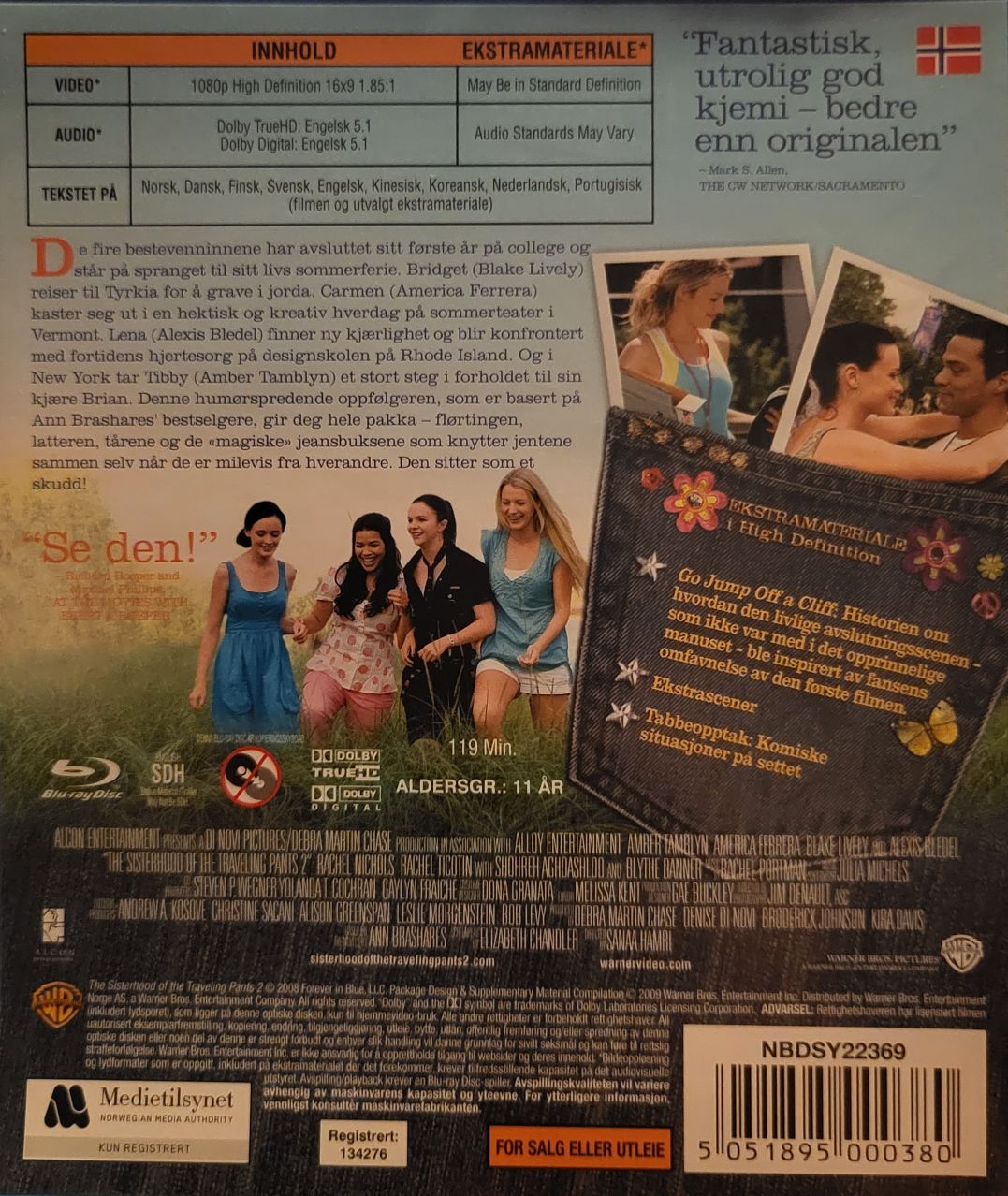 The Sisterhood of the Traveling Pants 2 Blu-ray movie collectible [Barcode 9325336047057] - Main Image 2