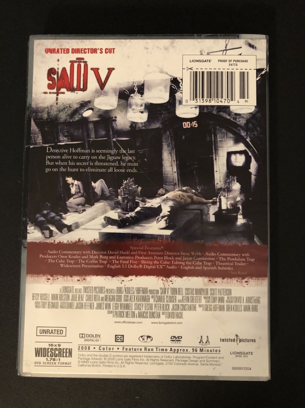 Saw V Digital Copy movie collectible [Barcode 031398106876] - Main Image 3
