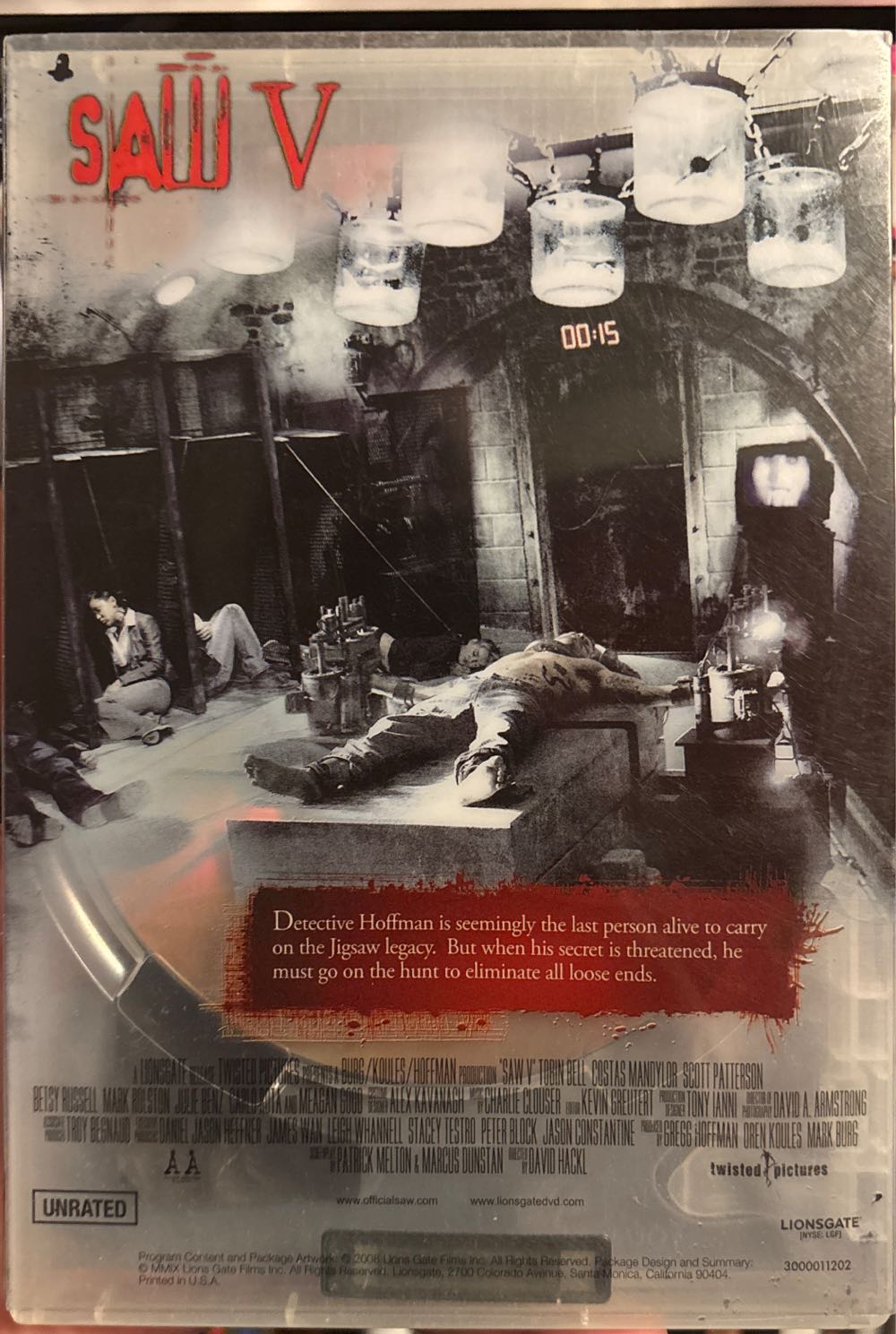 Saw V (Unrated Director’s Cut) DVD movie collectible [Barcode 5051889003717] - Main Image 2