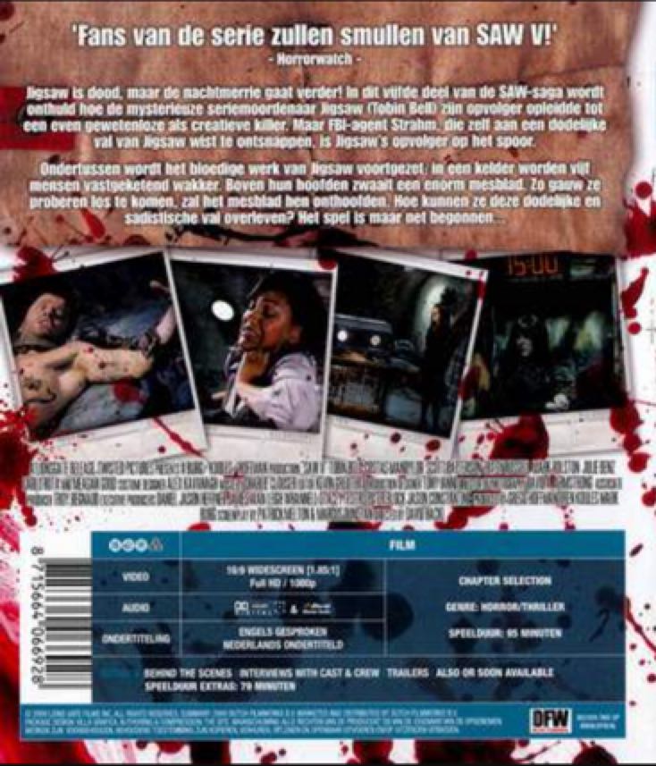 Saw V DVD movie collectible [Barcode 8715664063842] - Main Image 2