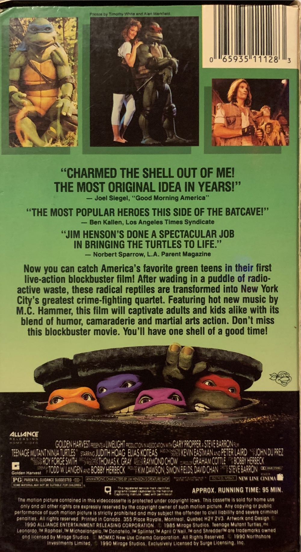 Teenage Mutate Ninja Turtles VHS movie collectible [Barcode 065935111283] - Main Image 2