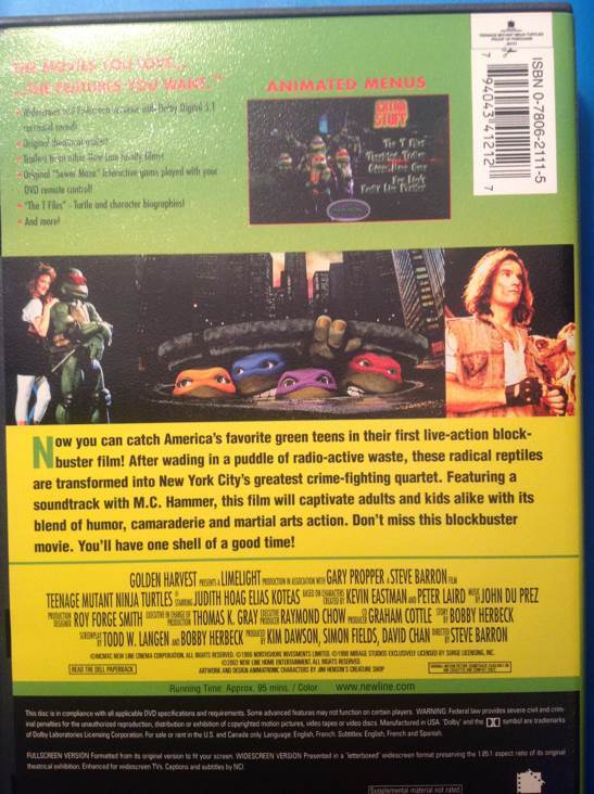 Teenage Mutant Ninja Turtles DVD movie collectible [Barcode 794043412127] - Main Image 2