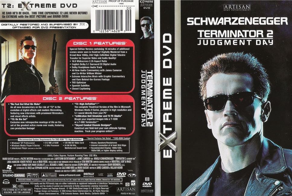 Terminator 2: Judgment Day DVD movie collectible [Barcode 012236140986] - Main Image 2
