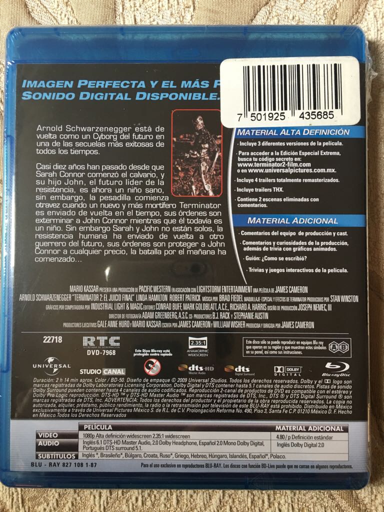 James Cameron Terminator2Judgment Day DVD movie collectible [Barcode 7501925435685] - Main Image 2