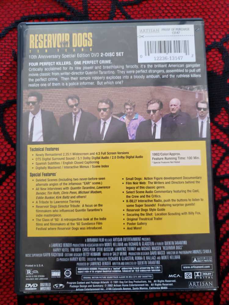 Reservoir Dogs DVD movie collectible [Barcode 012236130680] - Main Image 4