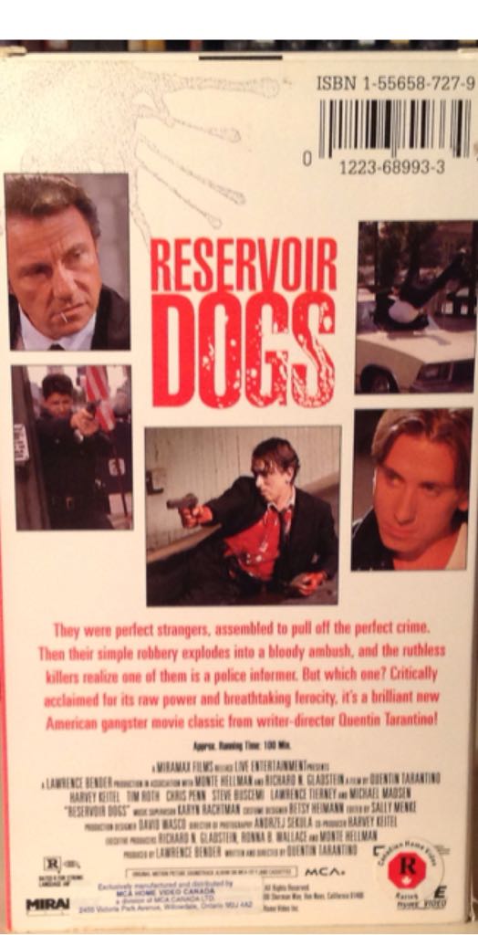 Reservoir Dogs VHS movie collectible [Barcode 012236899334] - Main Image 2