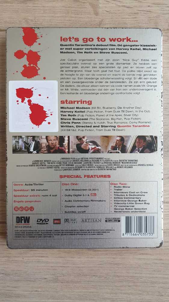 Reservoir Dogs DVD movie collectible [Barcode 8715664035733] - Main Image 3
