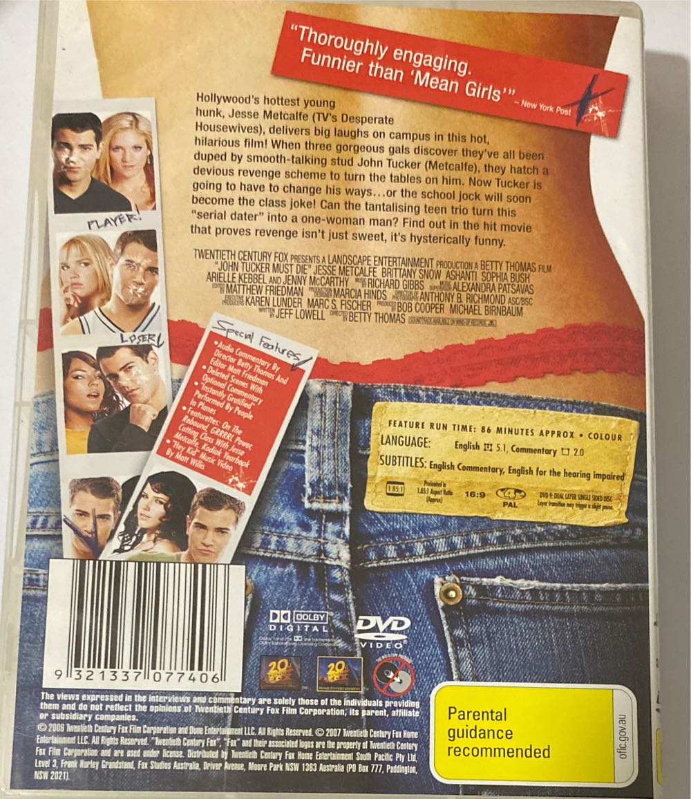 John Tucker Must Die DVD movie collectible [Barcode 9321337077406] - Main Image 2
