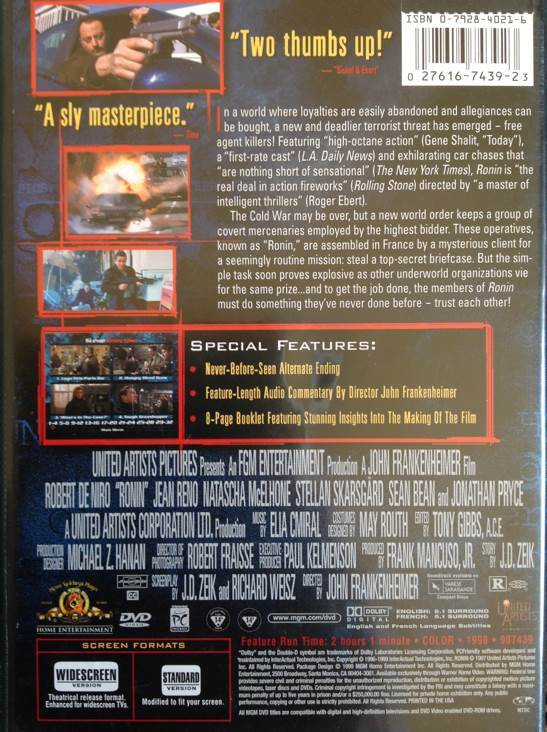 Ronin DVD movie collectible [Barcode 027616743923] - Main Image 2