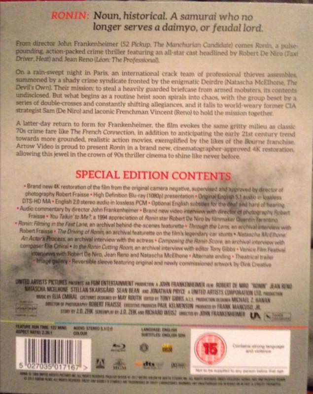 Ronin Blu-ray movie collectible [Barcode 5027035017167] - Main Image 2