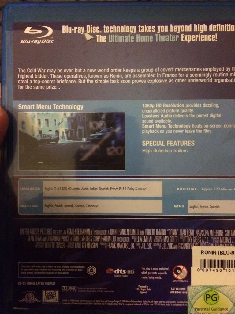 Ronin Blu-ray movie collectible [Barcode 8887496101877] - Main Image 2