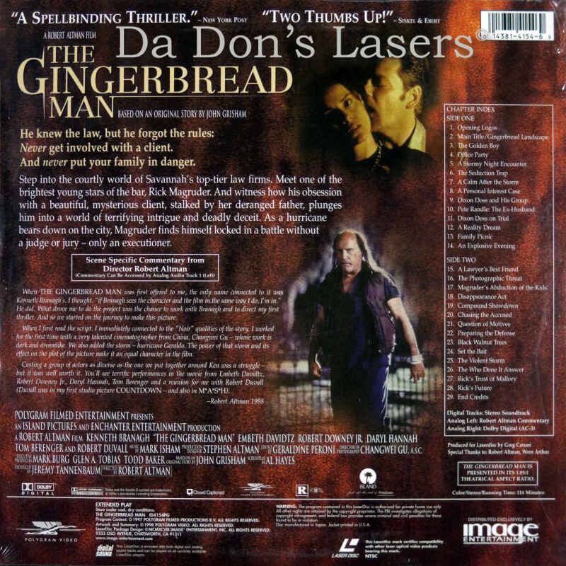 The Gingerbread Man Laser Disc movie collectible [Barcode 014381415469] - Main Image 2