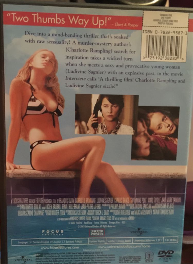 Swimming Pool DVD movie collectible [Barcode 025192382826] - Main Image 2