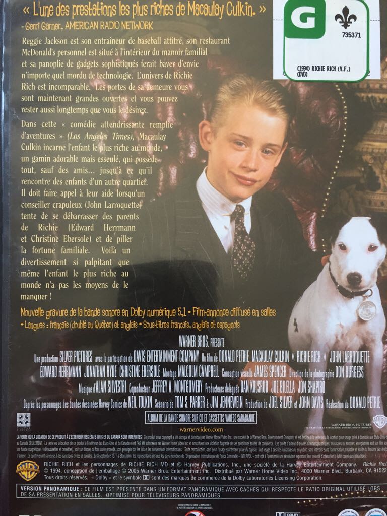 Richie Rich VHS movie collectible [Barcode 085396929012] - Main Image 2