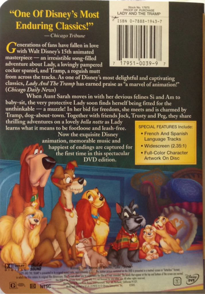 Lady and the Tramp DVD movie collectible [Barcode 8718958070588] - Main Image 2