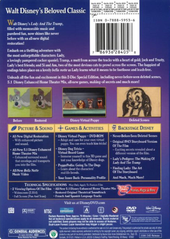 Lady and the Tramp DVD movie collectible [Barcode 8771472337568] - Main Image 2