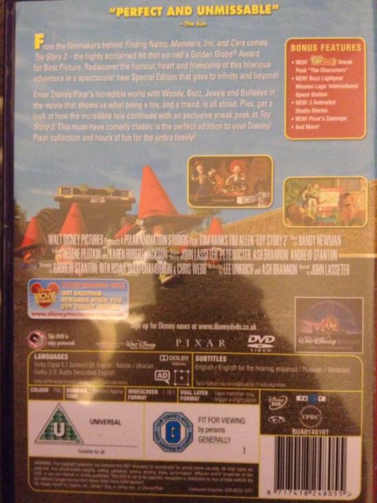 Toy Story 2 DVD movie collectible [Barcode 8717418248055] - Main Image 2