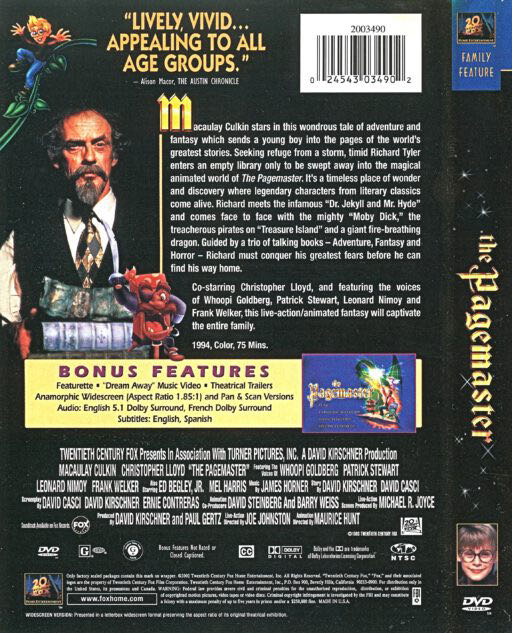 Pagemaster, The DVD movie collectible [Barcode 024543034940] - Main Image 3