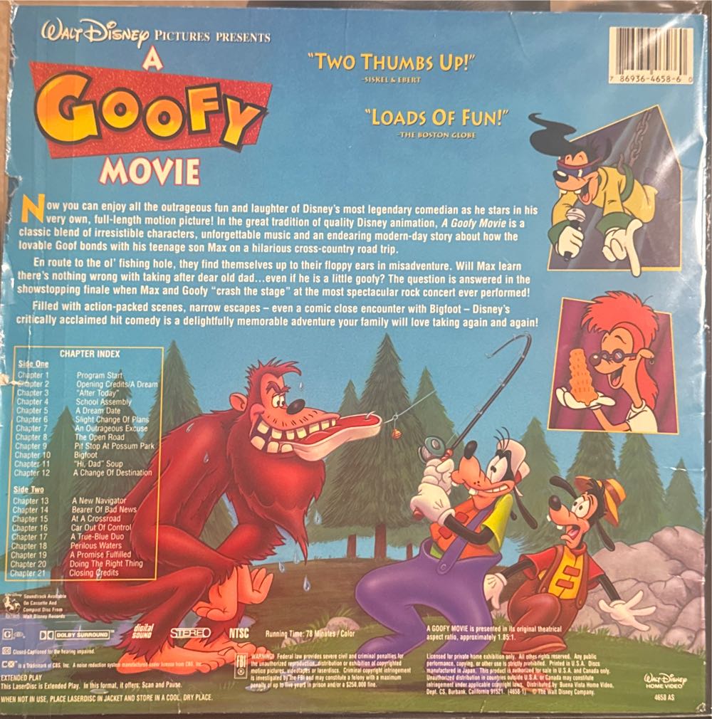 A Goofy Movie Laser Disc movie collectible [Barcode 786936465860] - Main Image 2