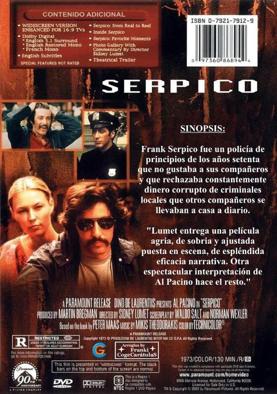 Serpico DVD movie collectible [Barcode 097360868982] - Main Image 2