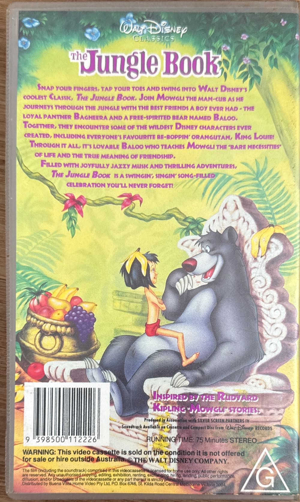 The Jungle Book VHS movie collectible [Barcode 9398500112226] - Main Image 2