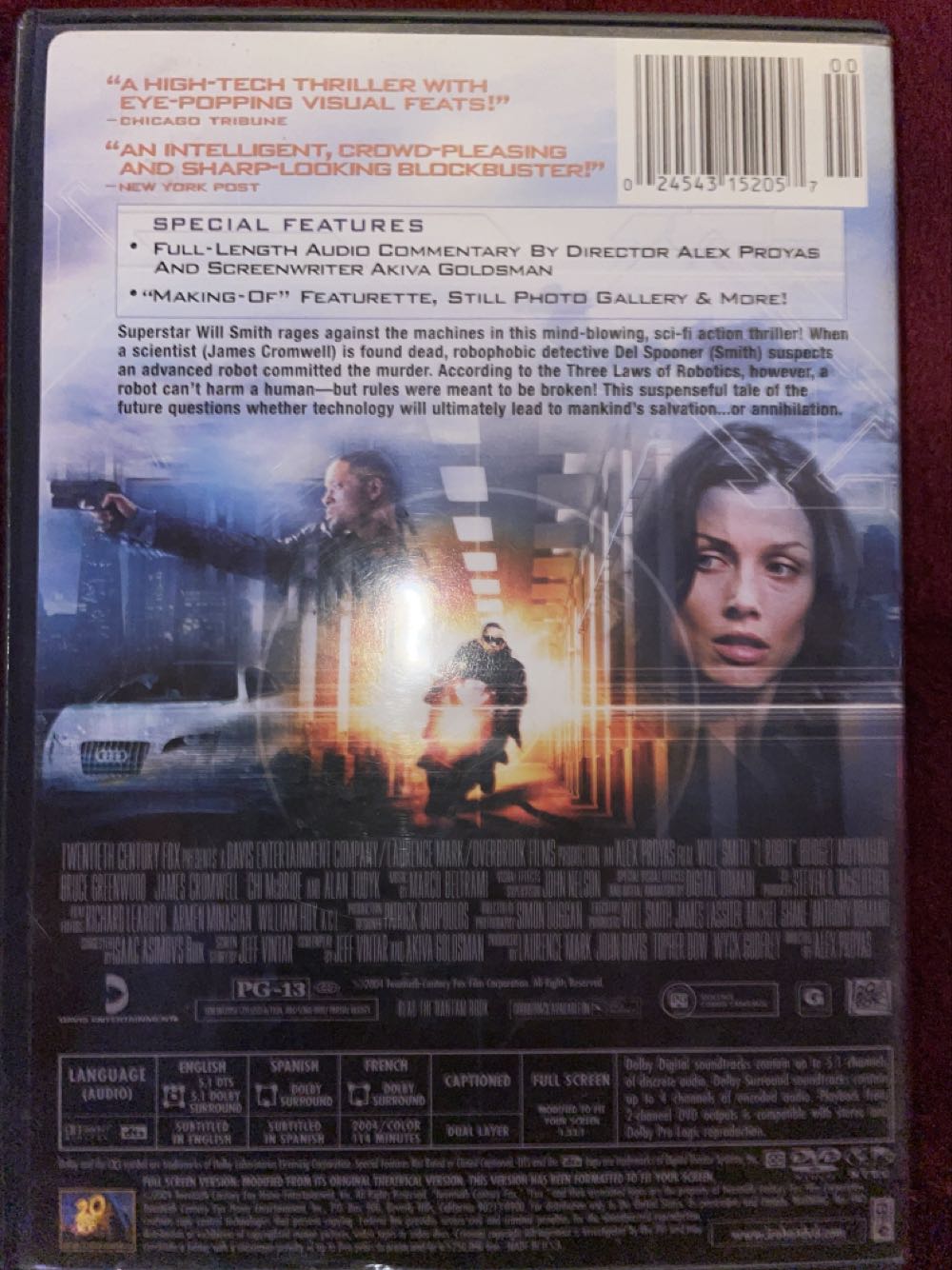 I, Robot DVD movie collectible [Barcode 024543152057] - Main Image 2