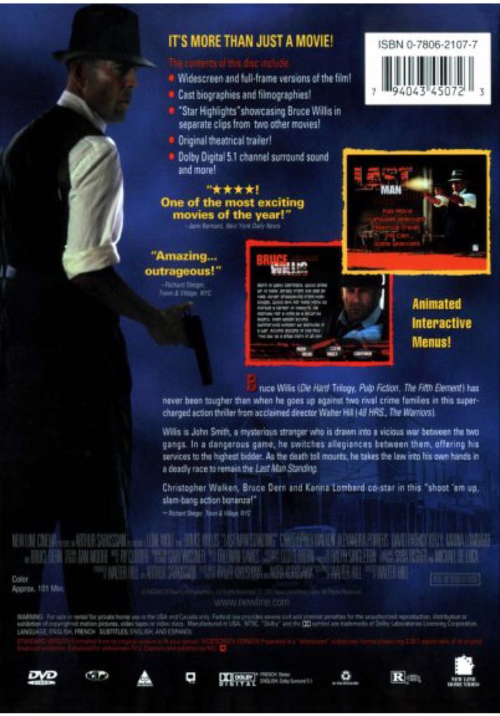 Last Man Standing DVD movie collectible [Barcode 9398710059298] - Main Image 2