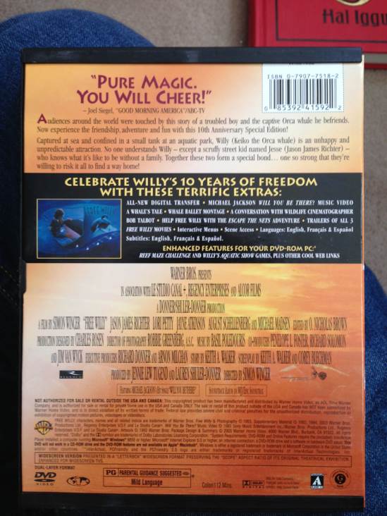 Free Willy 1 DVD movie collectible [Barcode 085392475988] - Main Image 2