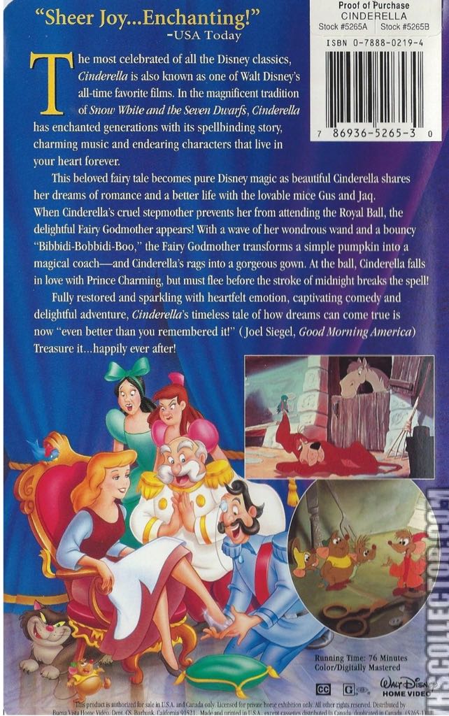 Cinderella VHS movie collectible - Main Image 2