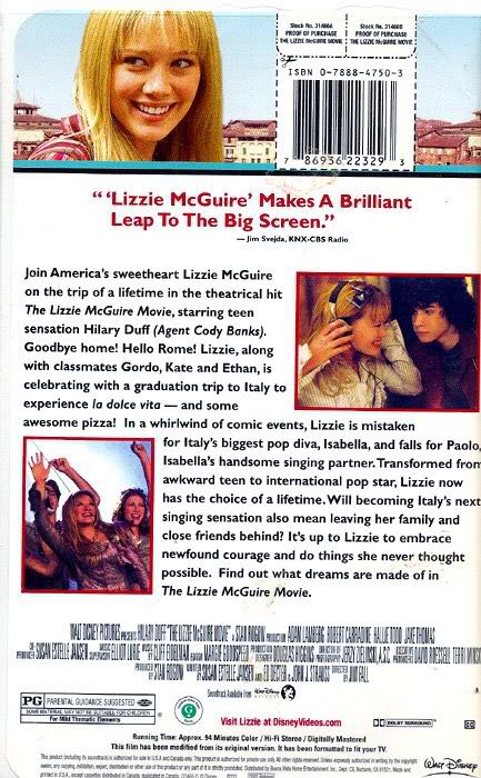 The Lizzie McGuire Movie VHS movie collectible [Barcode 786936223293] - Main Image 2