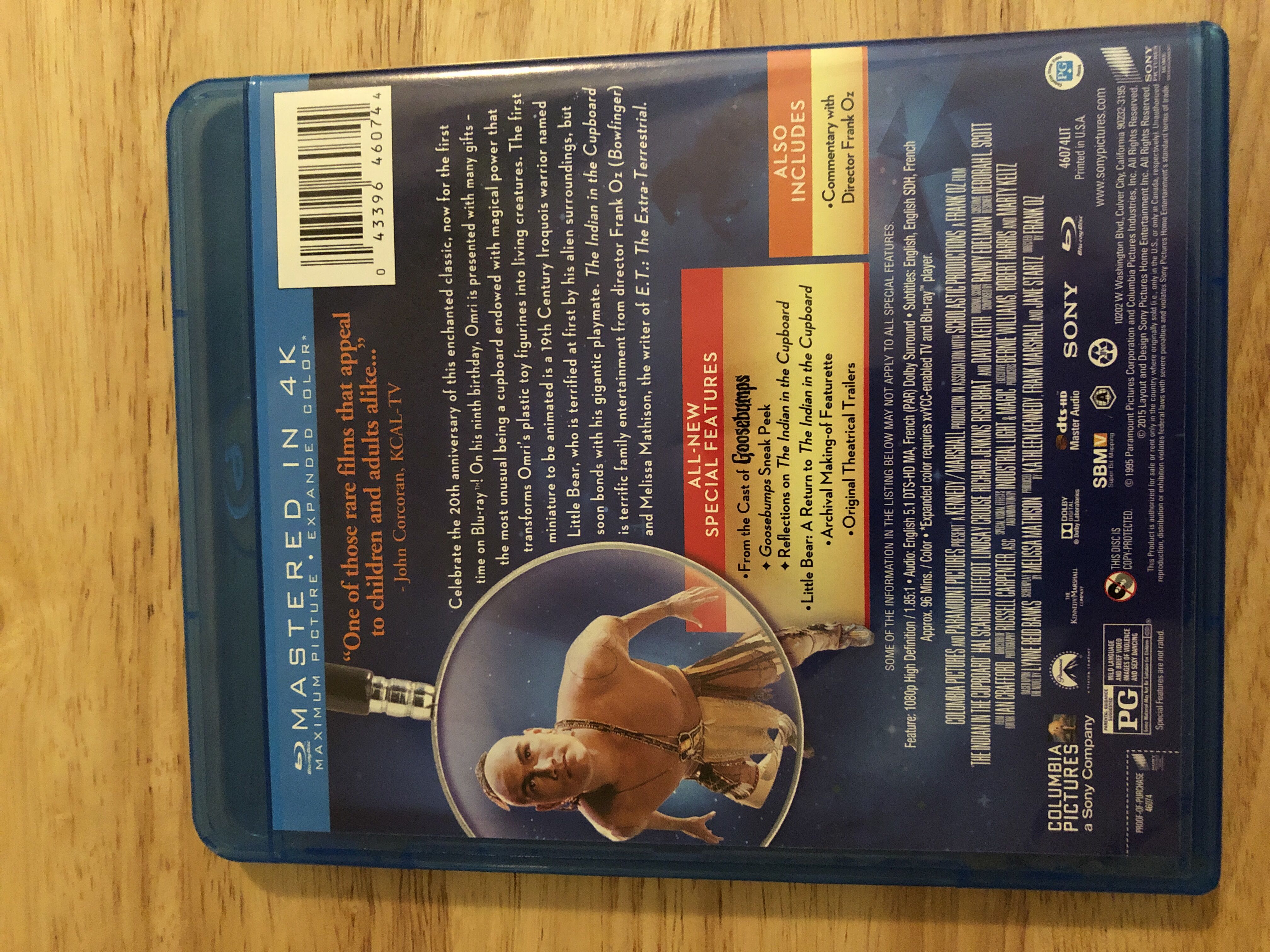 The Indian In The Cupboard Blu-ray movie collectible [Barcode 043396460744] - Main Image 2