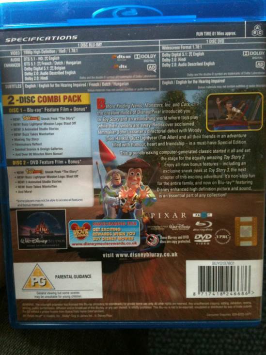 Toy Story Blu-ray movie collectible [Barcode 8717418246686] - Main Image 2